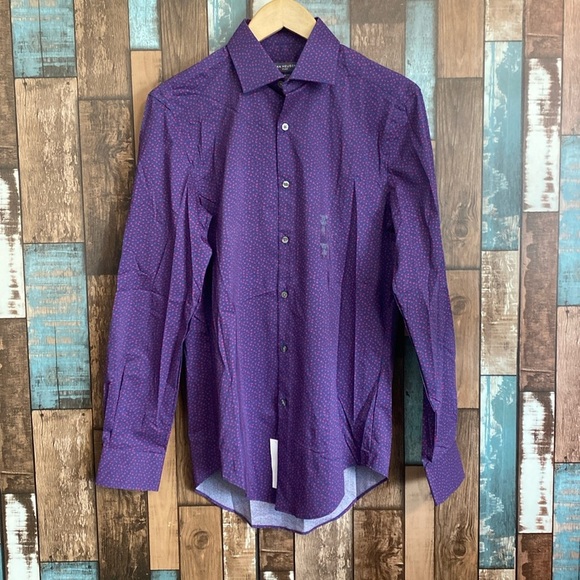 Van Heusen blue Hawaii slim stretch button down top - Picture 1 of 16